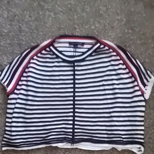 6 for $12 Tommy Hilfiger Blue and White Short Sleeve Tee with Stripes